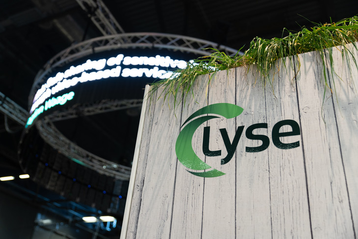 Stand på Nordic Edge med Lyse-logo